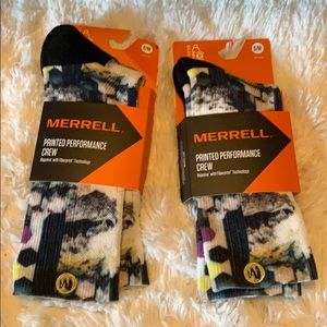MERRELL PRINTED PERFORMANCE CREW SOCKS